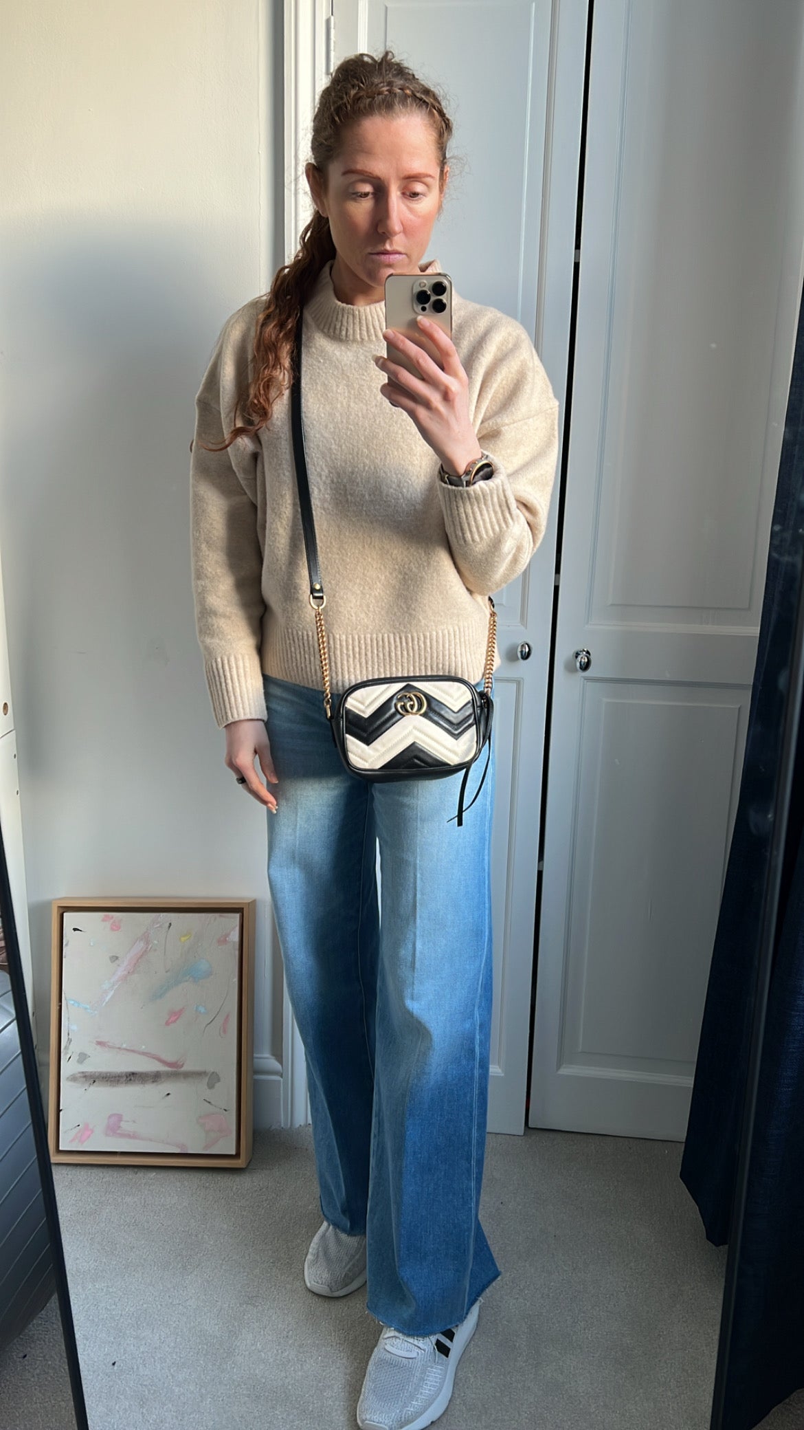 Gucci GG Black and White Marmont Mini Shoulder Bag (RRP £1,360)