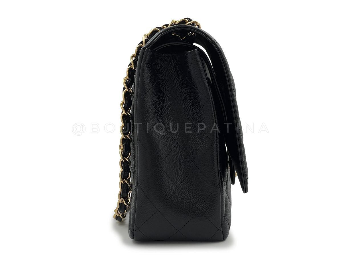 Chanel Caviar Maxi Classic Double Flap Bag Black GHW