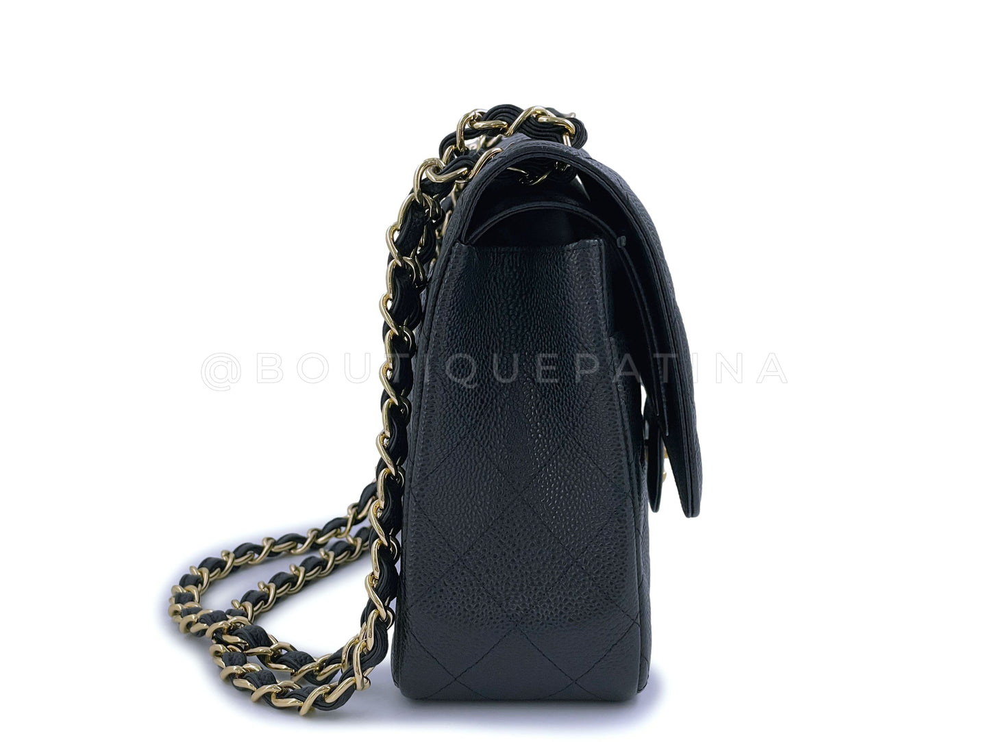 Pristine Chanel Black Caviar Jumbo Classic Double Flap Bag GHW