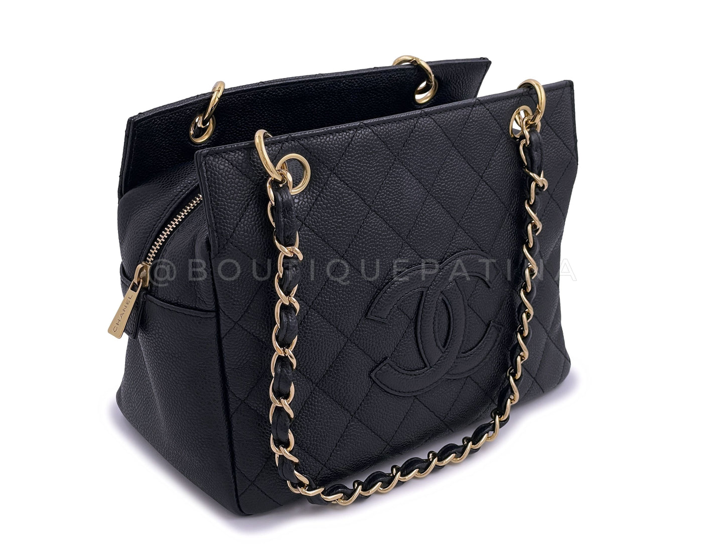 Chanel Vintage Caviar Petite Timeless Shopper Tote PTT Bag Black