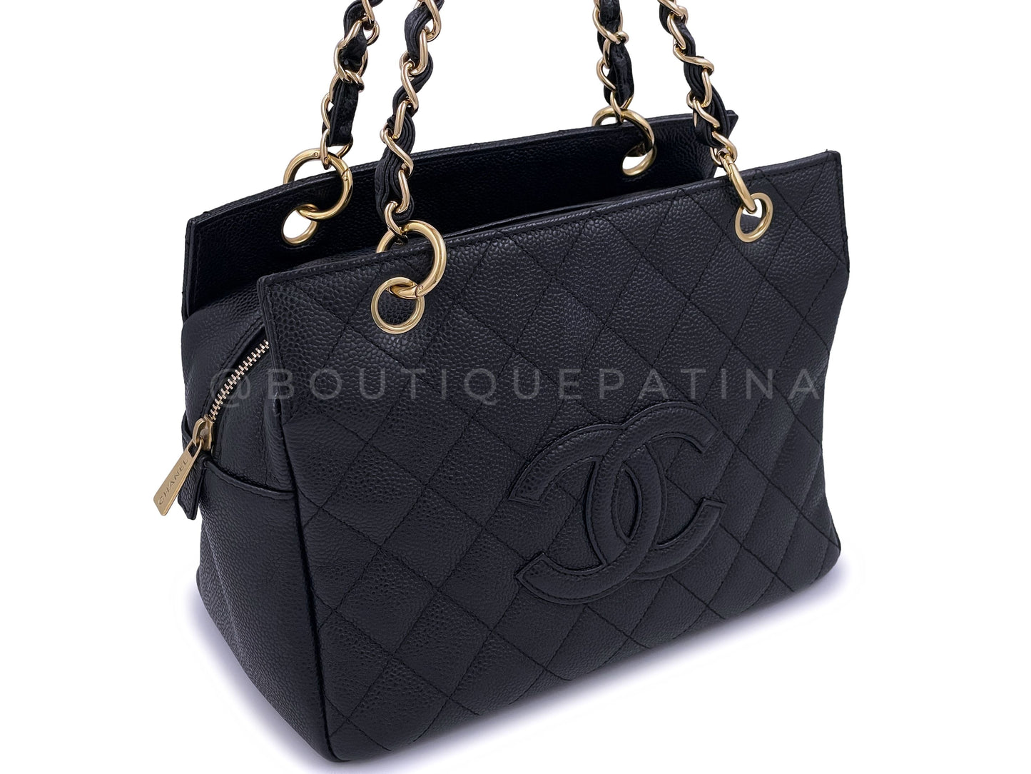 Chanel Vintage Caviar Petite Timeless Shopper Tote PTT Bag Black