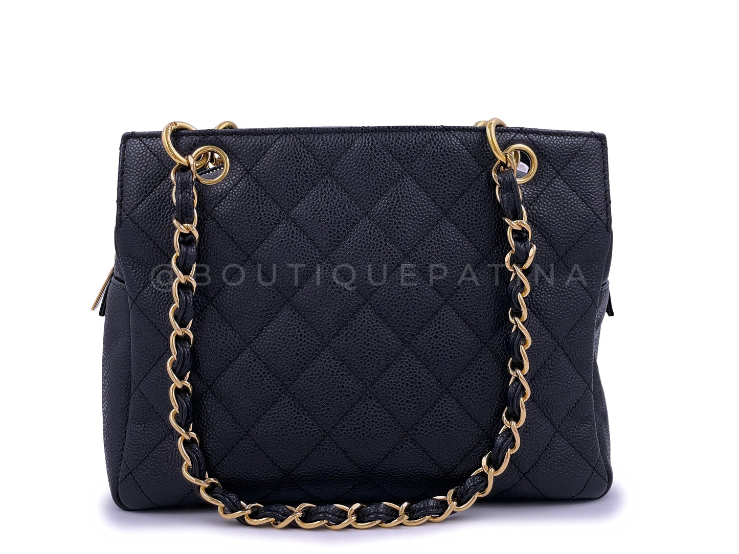 Chanel Vintage Caviar Petite Timeless Shopper Tote PTT Bag Black