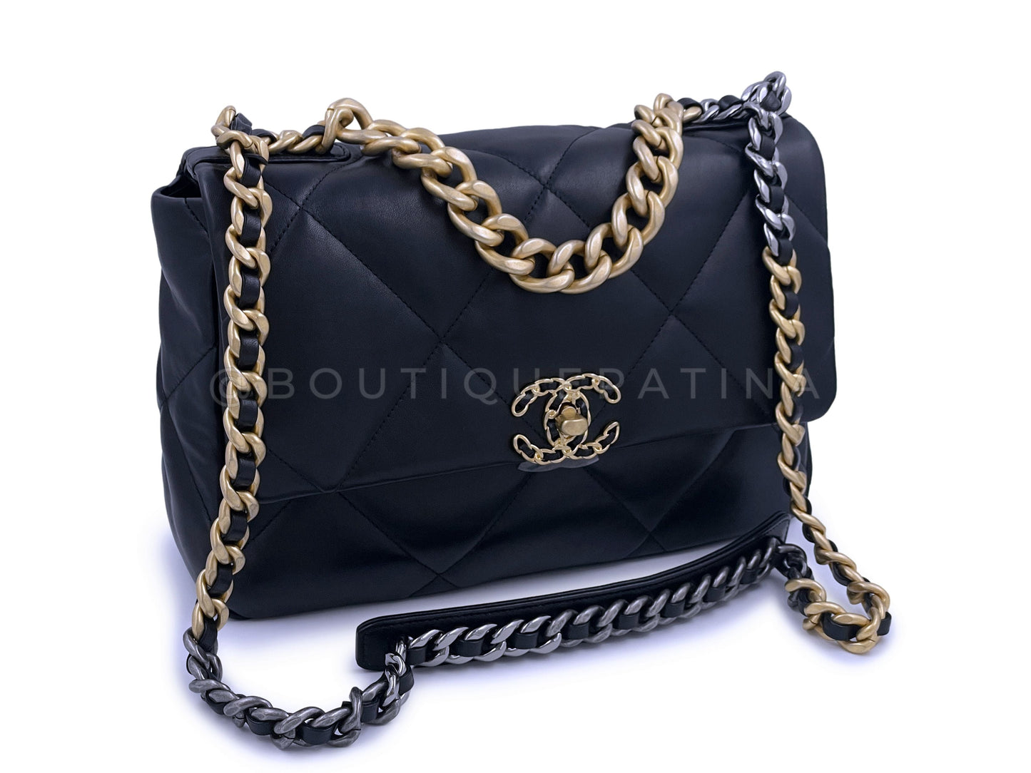 NIB 21K Chanel 19 Black Medium Flap Bag