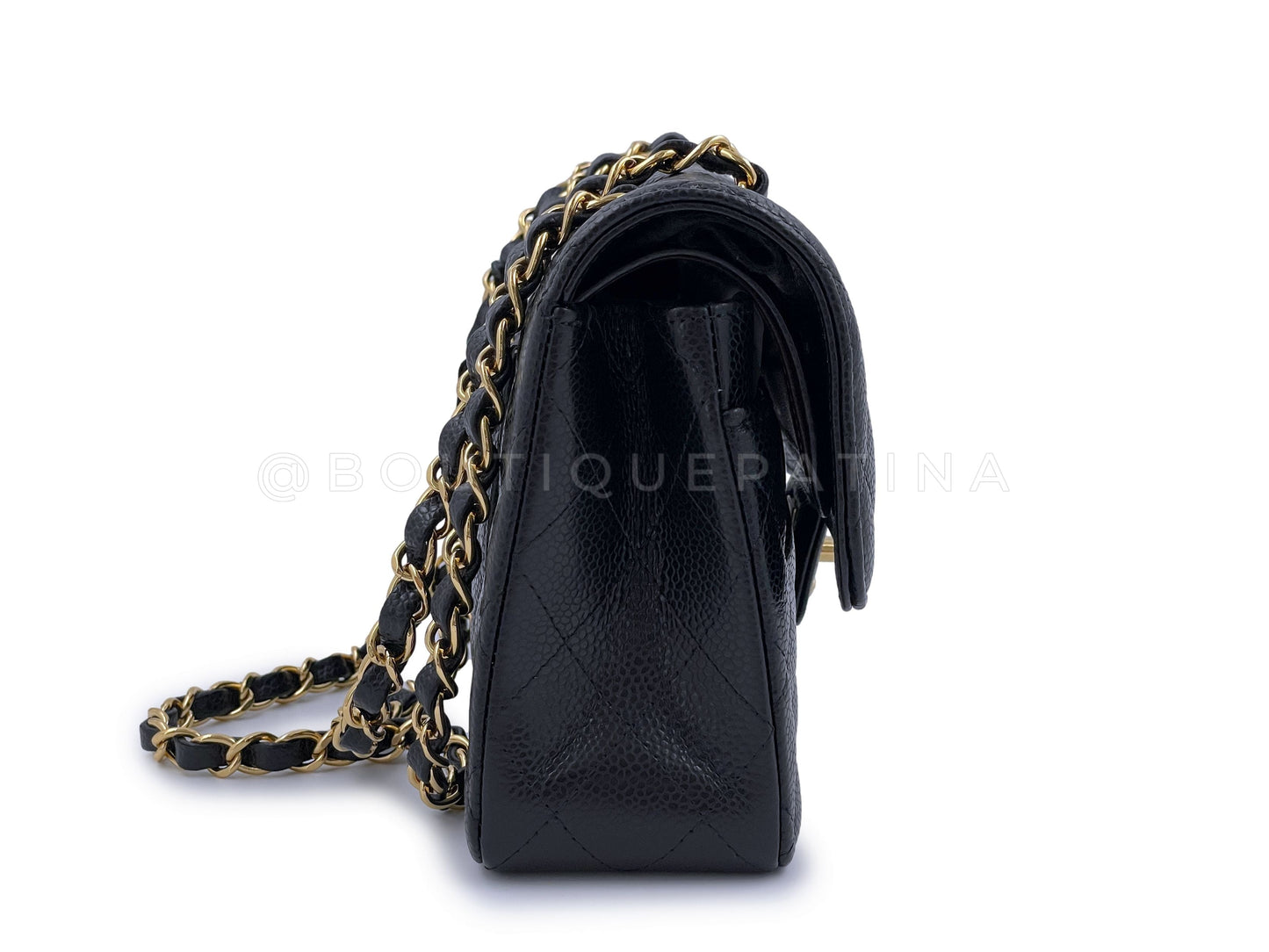 NIB Chanel Small Caviar Classic Double Flap Bag Black GHW