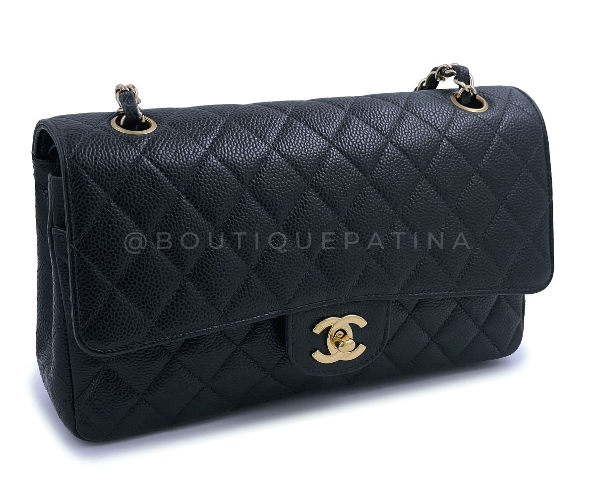Chanel Vintage 2002 Black Caviar Medium Classic Double Flap Bag 24k GHW
