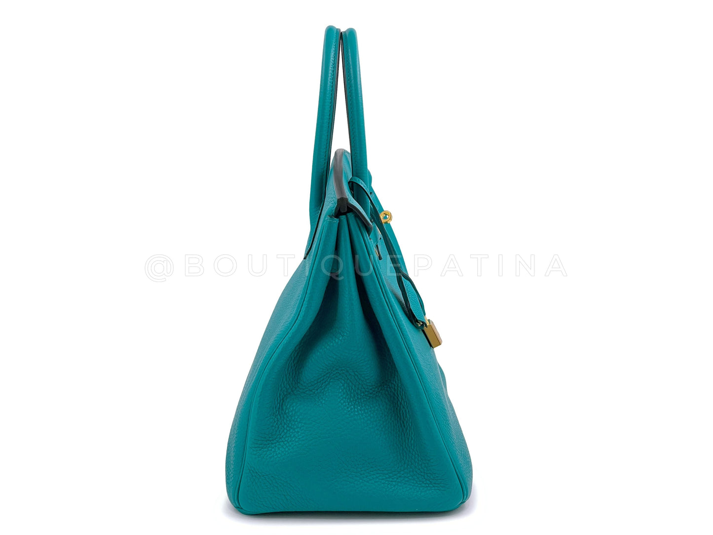 Hermes Birkin 35 Bleu Paon Togo Calfskin Blue-Green Tote Bag 24k GHW