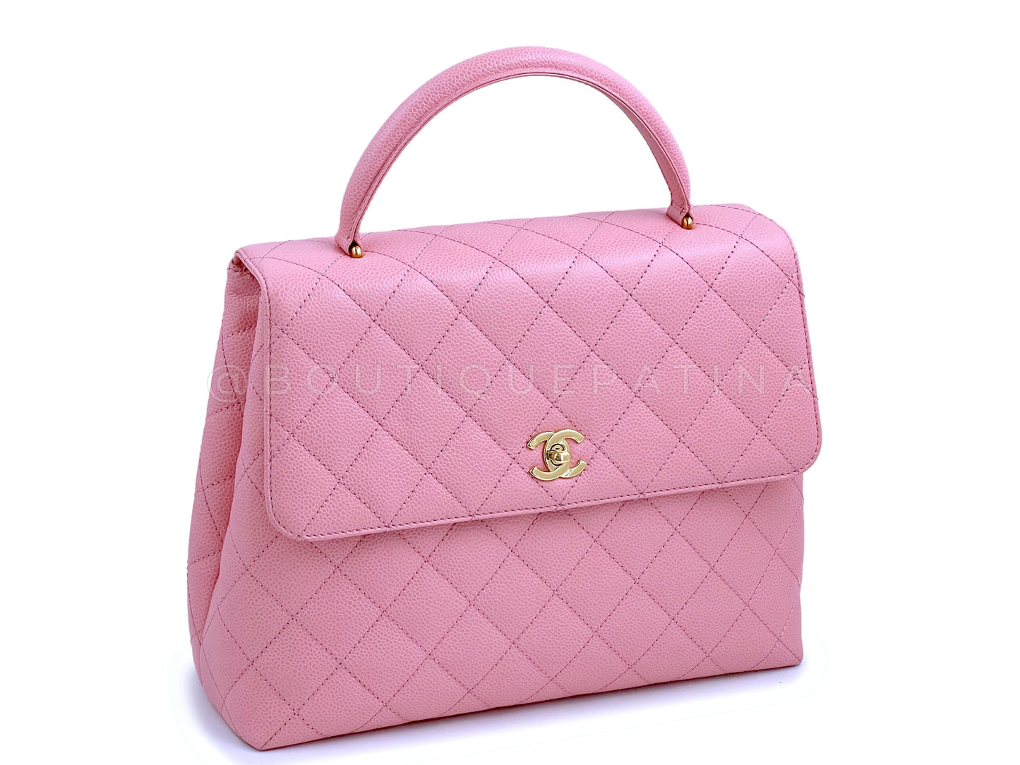 Rare Chanel 2004 Vintage Pink Caviar Kelly Flap Bag 24k GHW