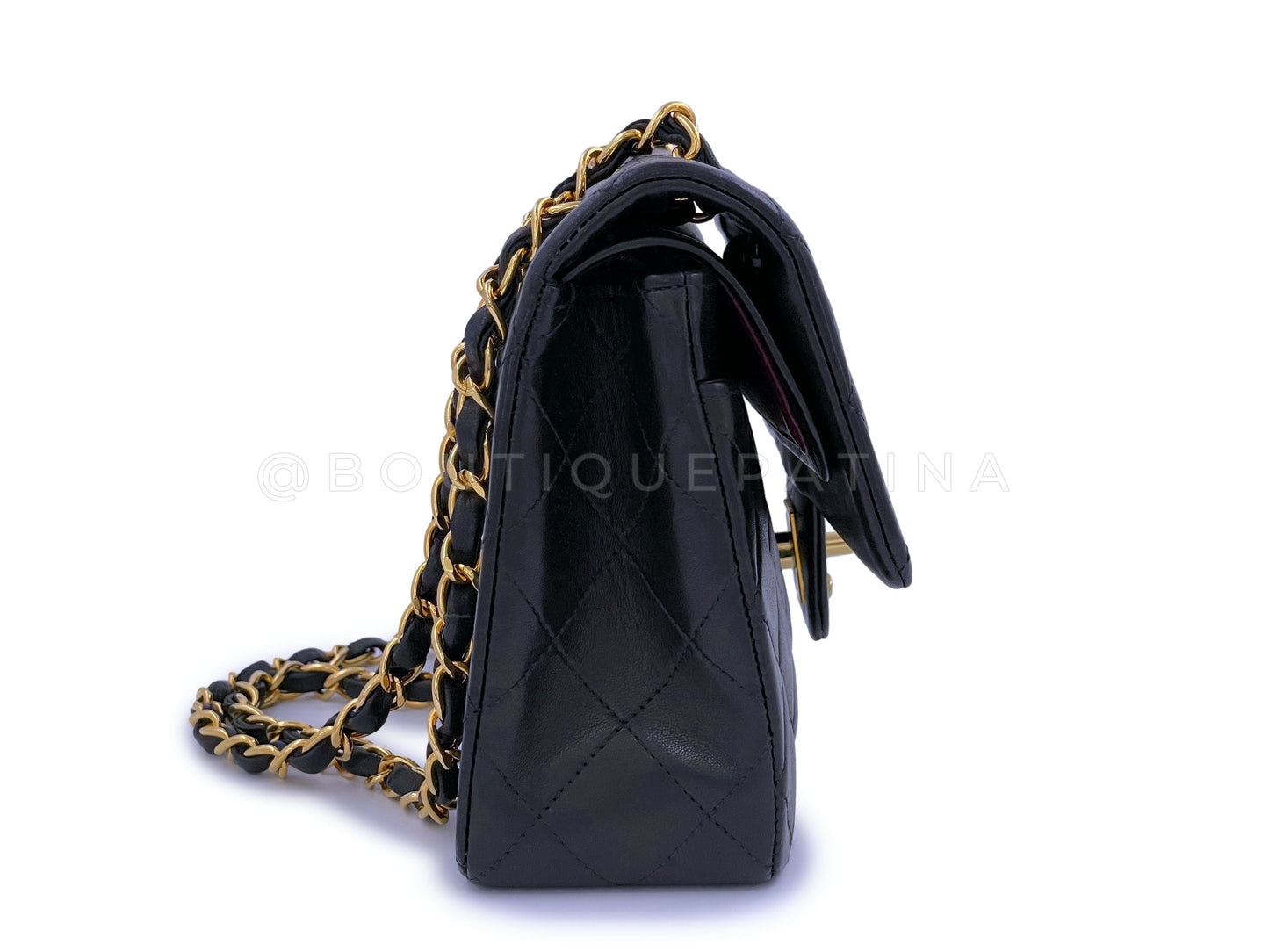 Chanel 1994 Vintage Black Small Classic Double Flap Bag 24k GHW Lambskin