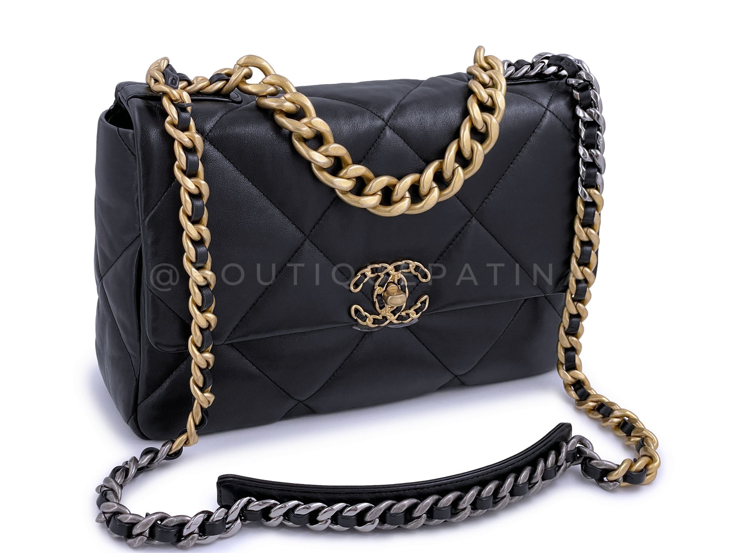 NIB 21C Chanel 19 Black Medium Flap Bag