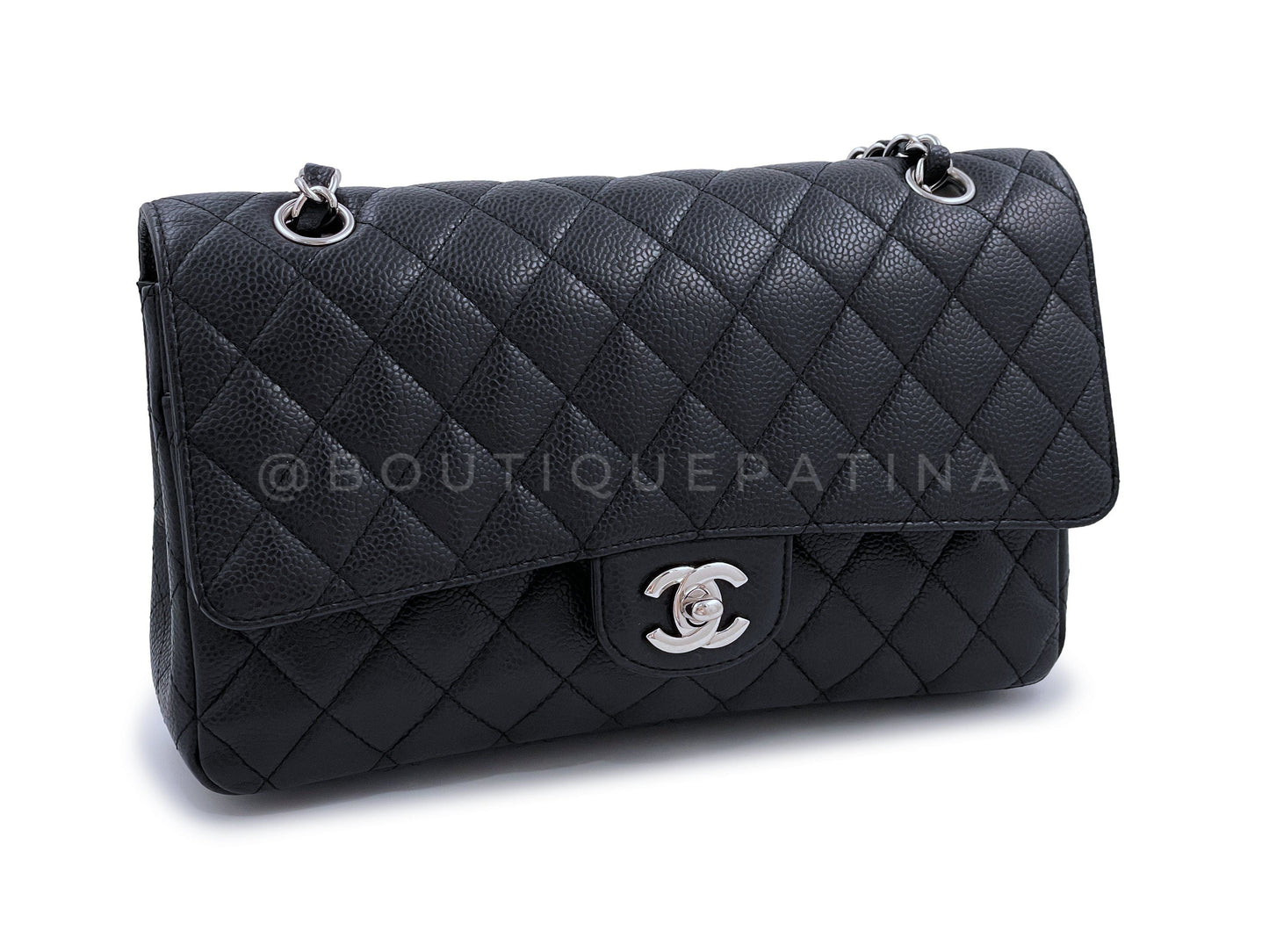 Chanel Black Caviar Medium Classic Double Flap Bag SHW