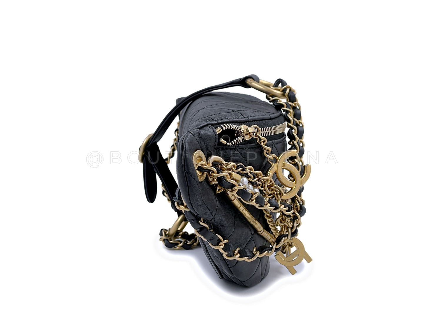 Limited Chanel 19A All About Chains Waist Bag Fanny Pack Black