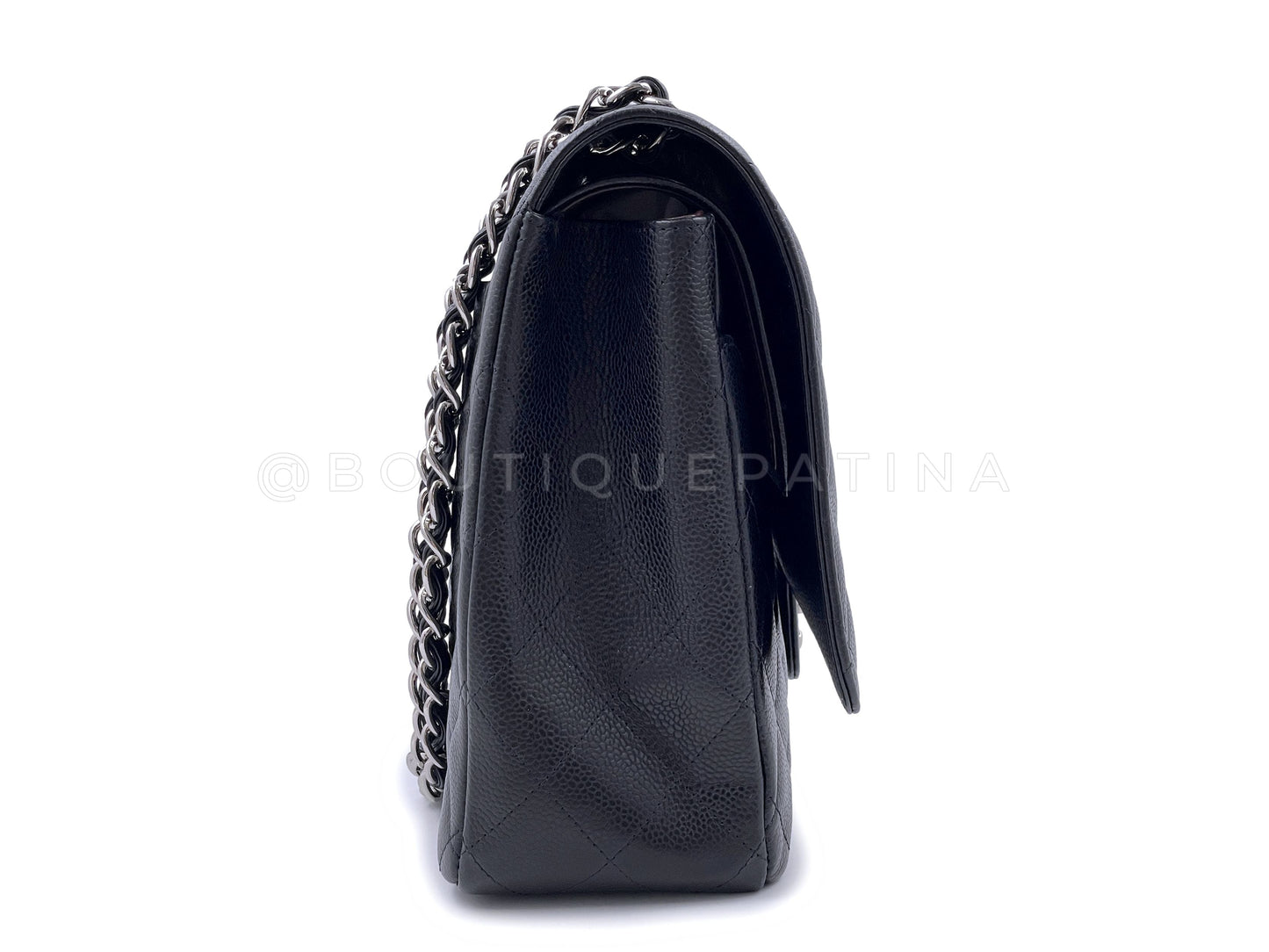 Chanel 2011 Vintage Black Caviar Maxi Double Flap Bag SHW