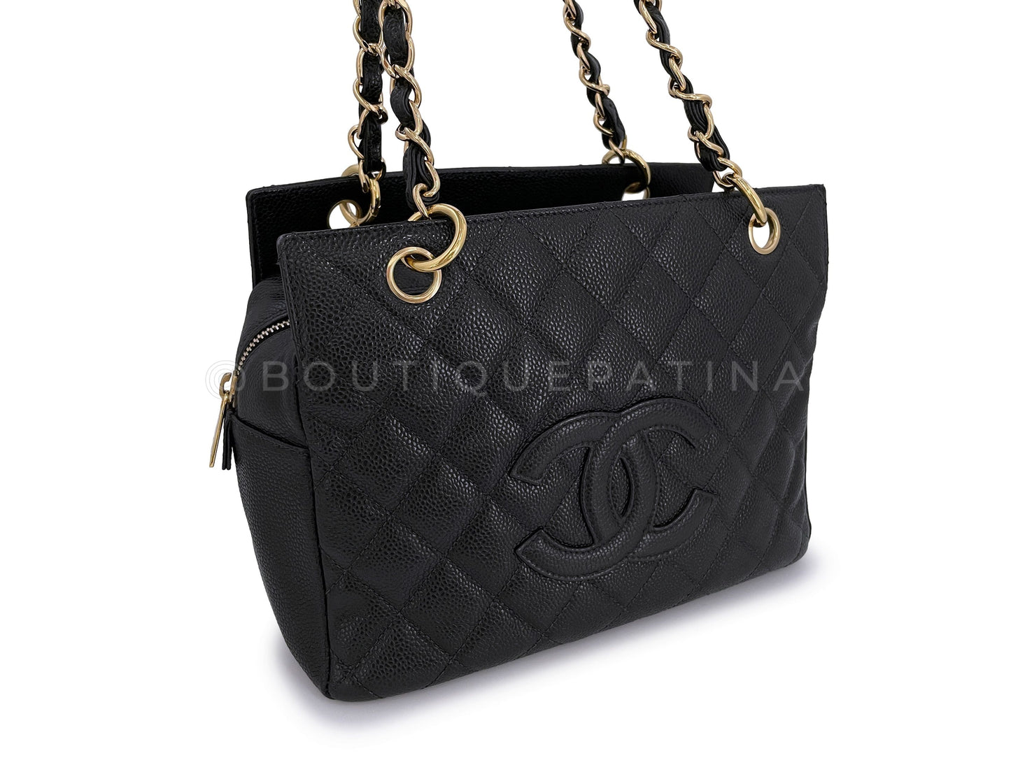 Chanel Vintage Caviar Petite Timeless Shopper Tote PTT Bag Black GHW
