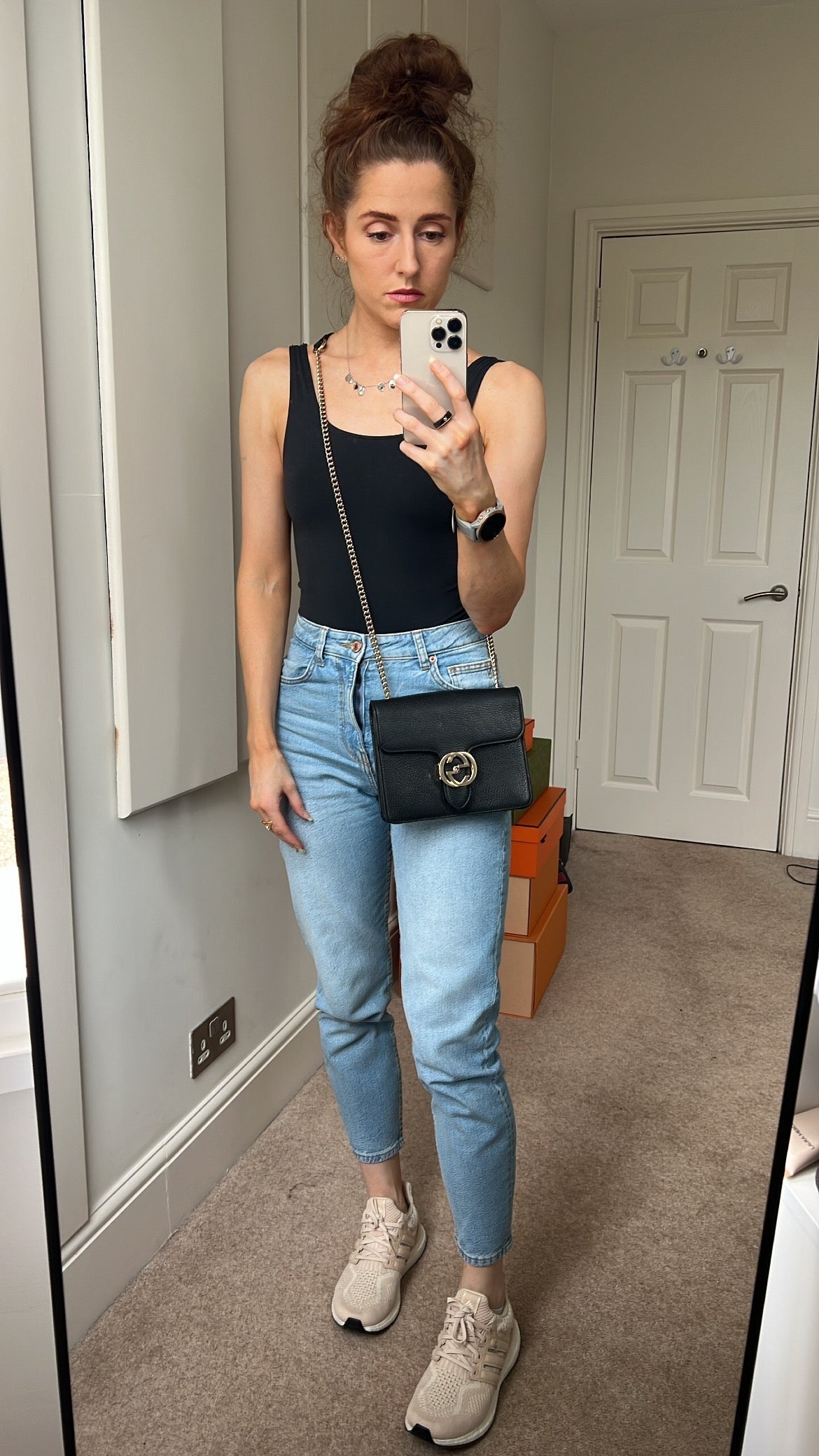 Gucci Interlocking GG Black Small Shoulder Bag