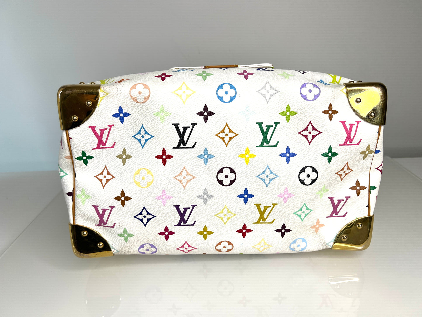 Louis Vuitton Pre-Loved Speedy 30 Multicolour Monogram White Handbag