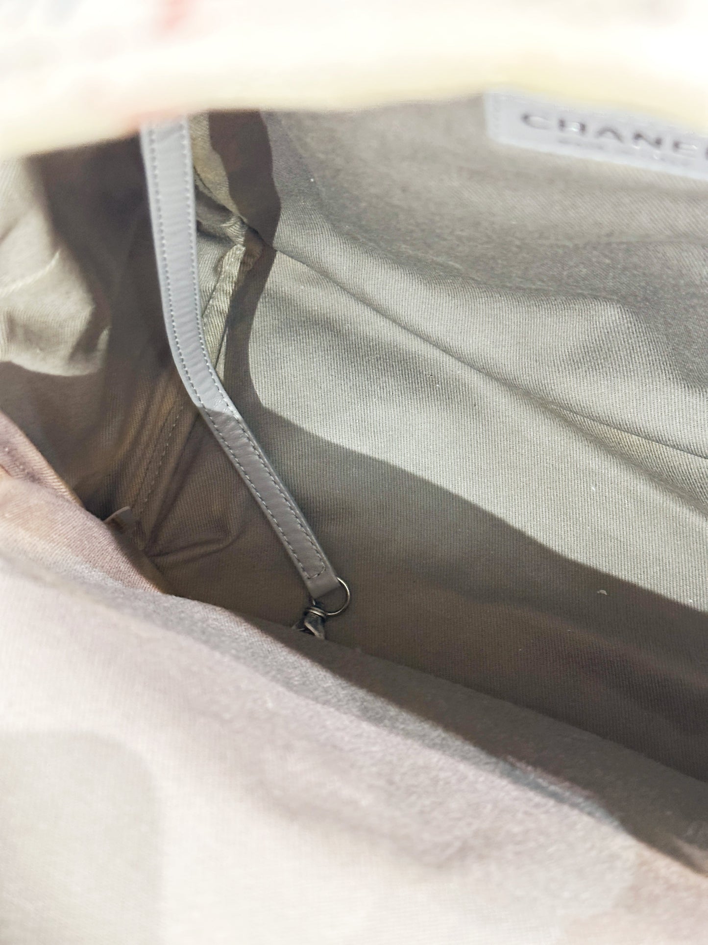 Chanel Graffiti Printed Canvas Medium Backpack Beige 1958 holo card