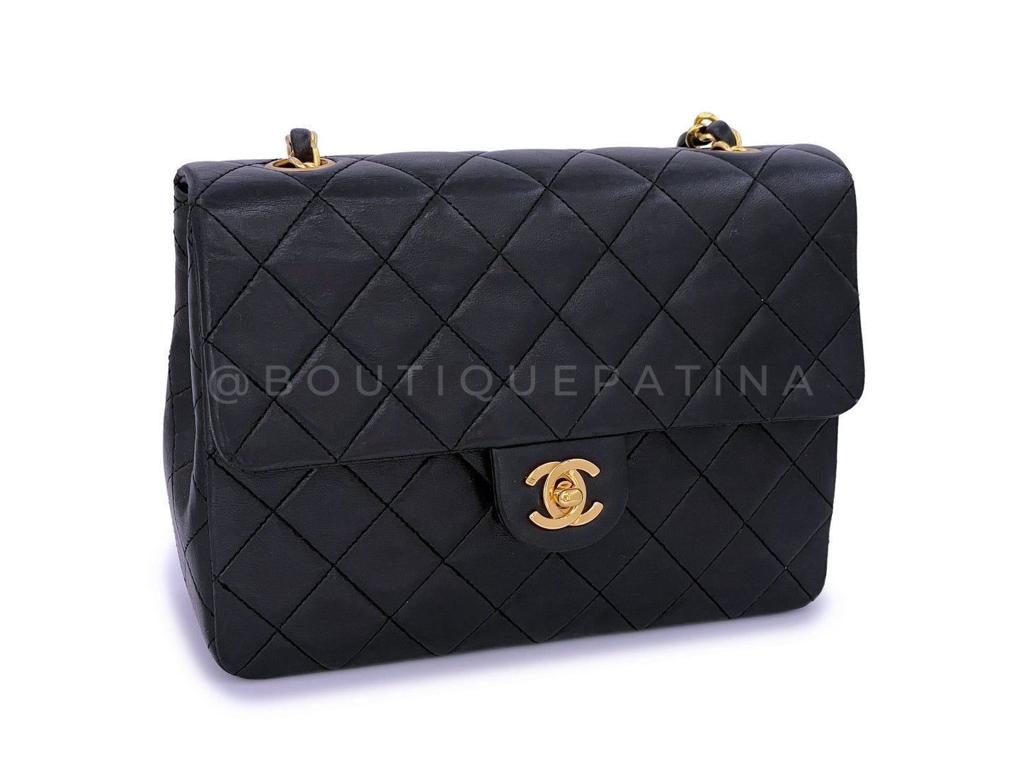 Chanel 1989 Vintage Black 20cm Classic Mini Flap Bag 24k GHW
