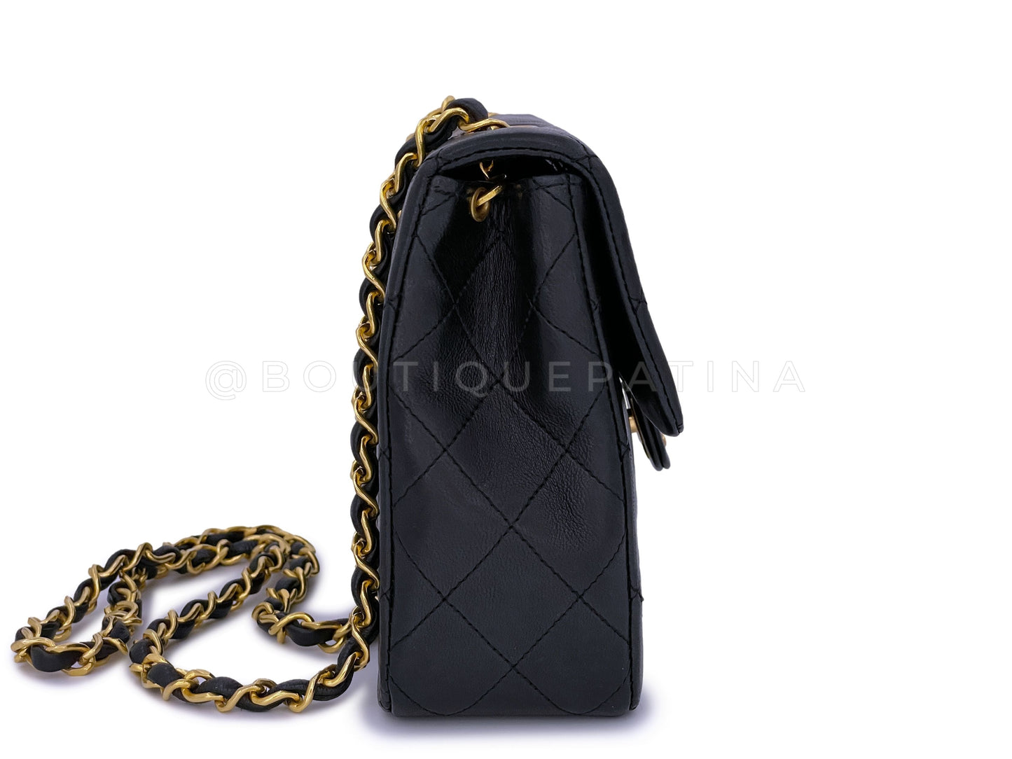 Chanel 1989 Vintage Black 20cm Classic Mini Flap Bag 24k GHW