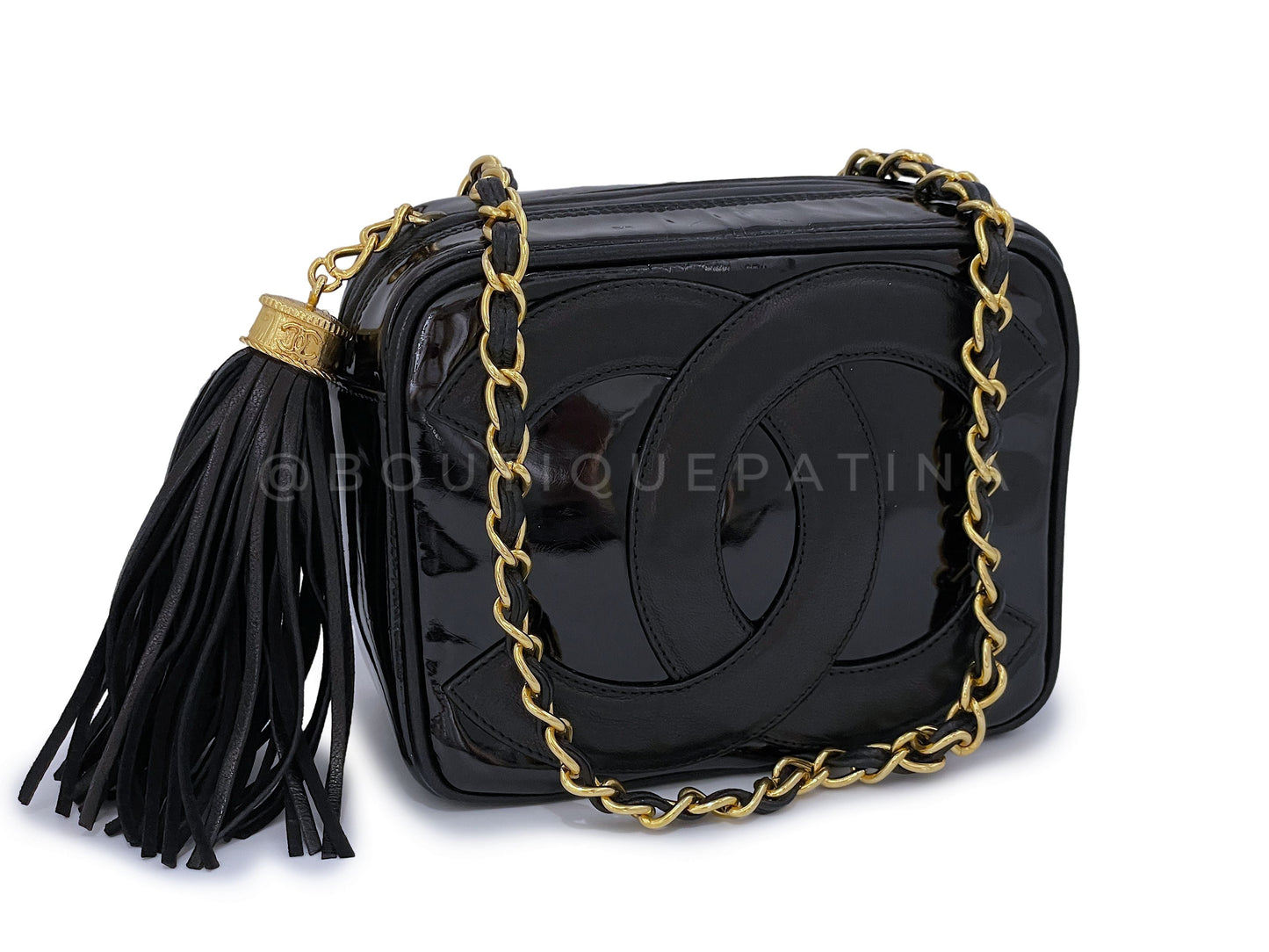 Pristine 1988 Chanel Vintage Black Mini Camera Case Giant CC Bag 24k GHW