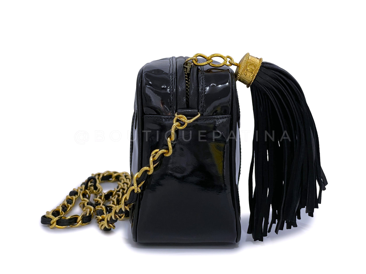 Pristine 1988 Chanel Vintage Black Mini Camera Case Giant CC Bag 24k GHW