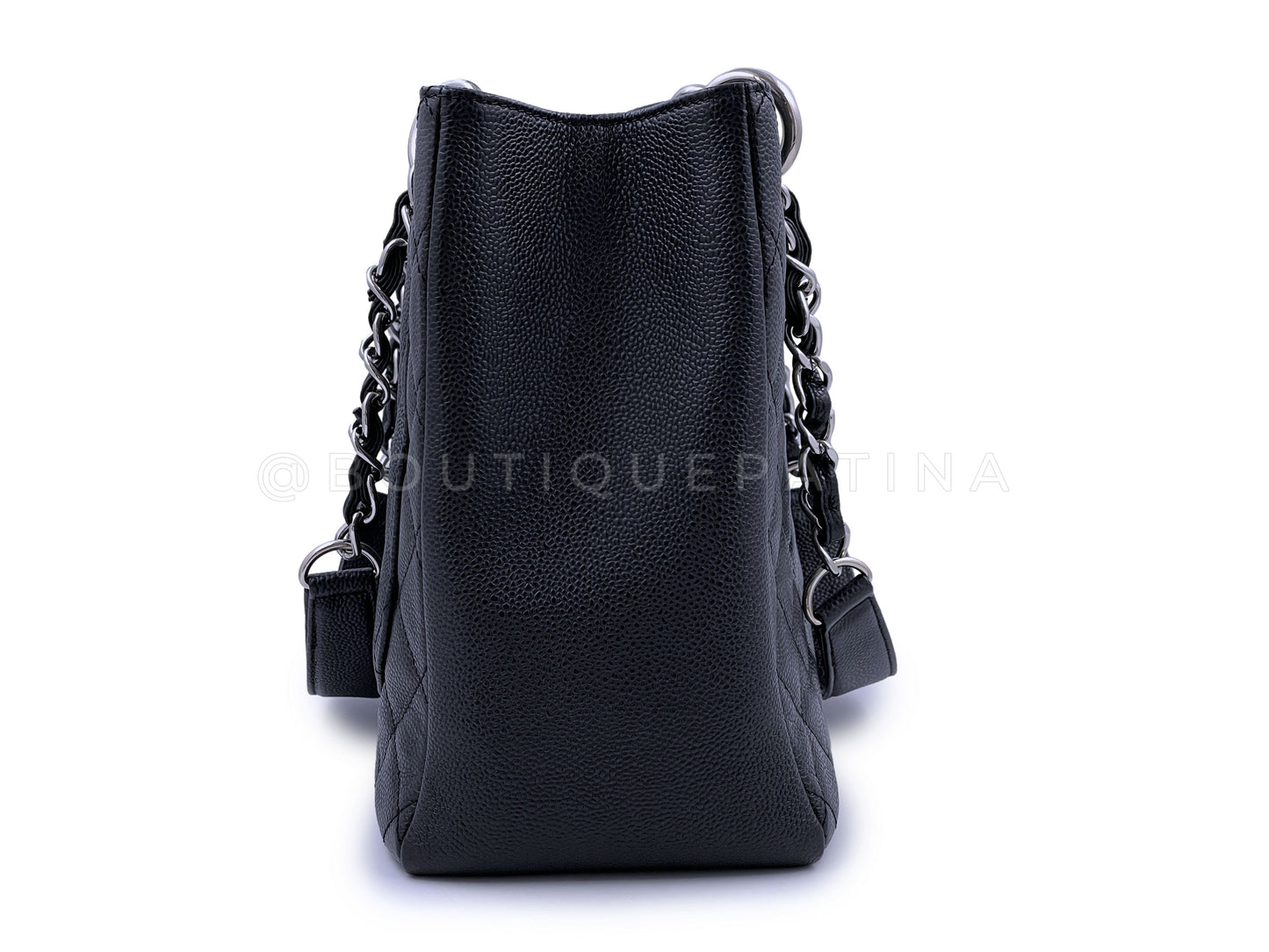 Chanel Black Caviar Grand Shopper Tote GST Bag SHW