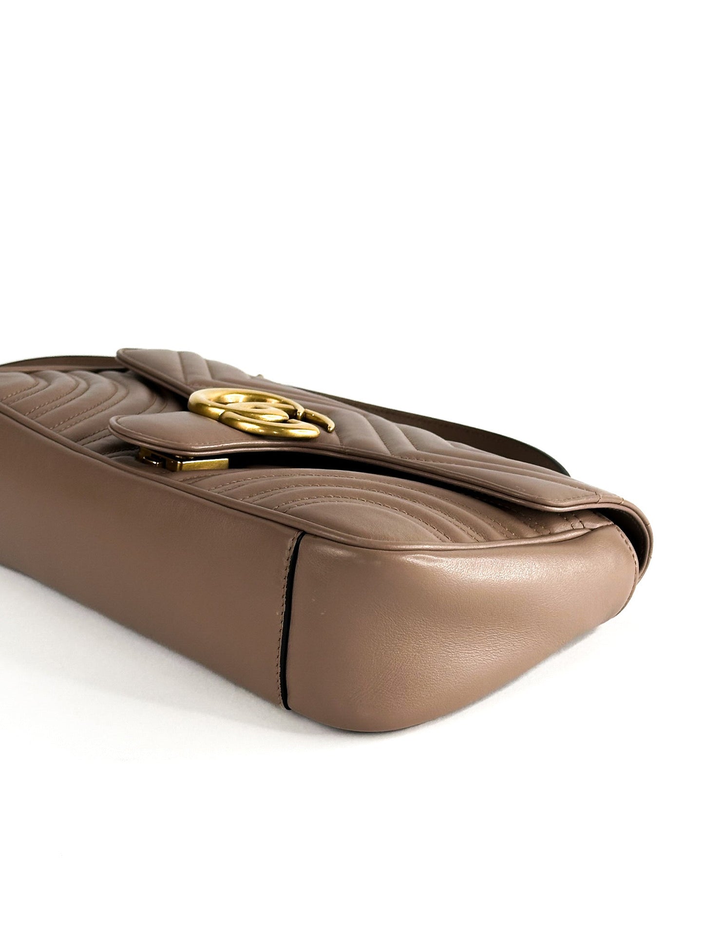 Gucci Calfskin Matelasse Small GG Marmont Shoulder Bag