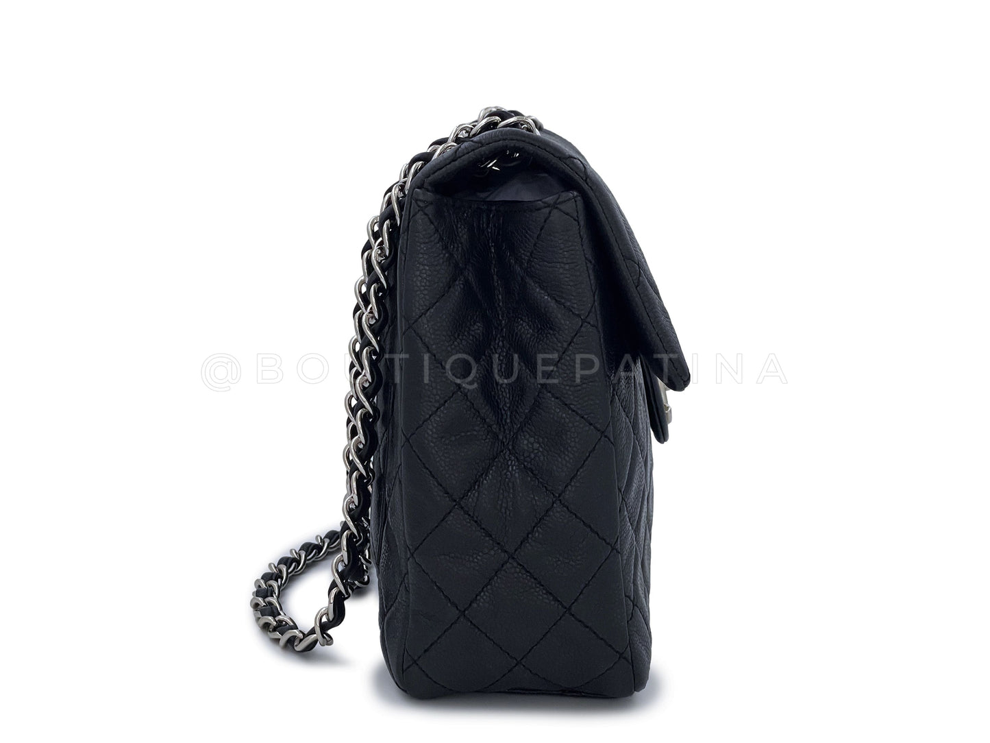 Chanel Black Soft Caviar Maxi Classic Flap Bag SHW Single