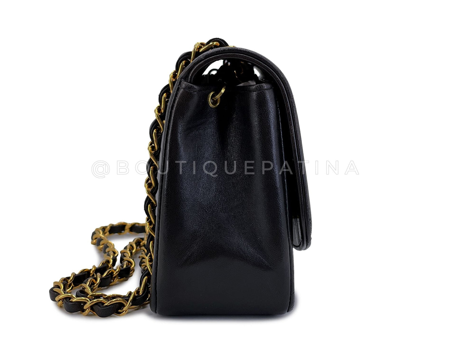 Chanel Small Diana Bag Vintage Black Lambskin 24k GHW Flap VTN