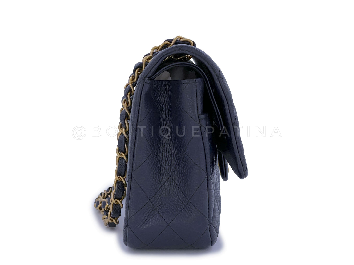 Chanel 16C Navy Blue Caviar Medium Classic Double Flap Bag GHW