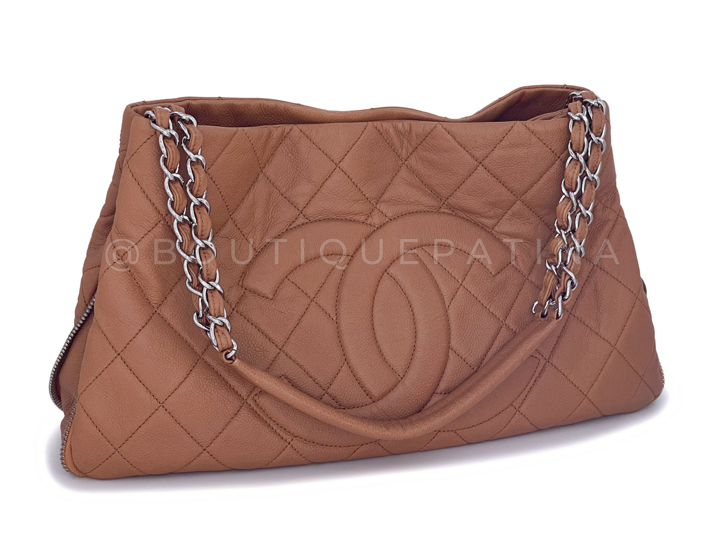 Chanel Caramel Beige-Brown Caviar Large Timeless Shopper Tote Bag SHW