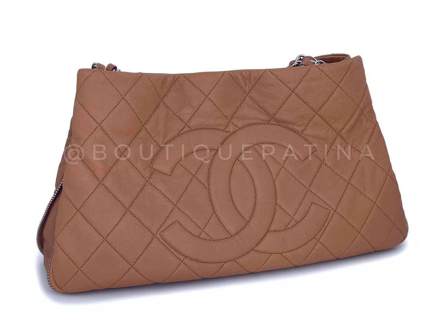 Chanel Caramel Beige-Brown Caviar Large Timeless Shopper Tote Bag SHW