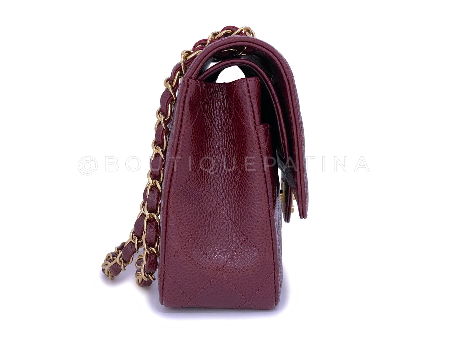 Chanel 02A Vintage Burgundy Wine Red Caviar Medium Classic Double Flap Bag 24k GHW 2EM