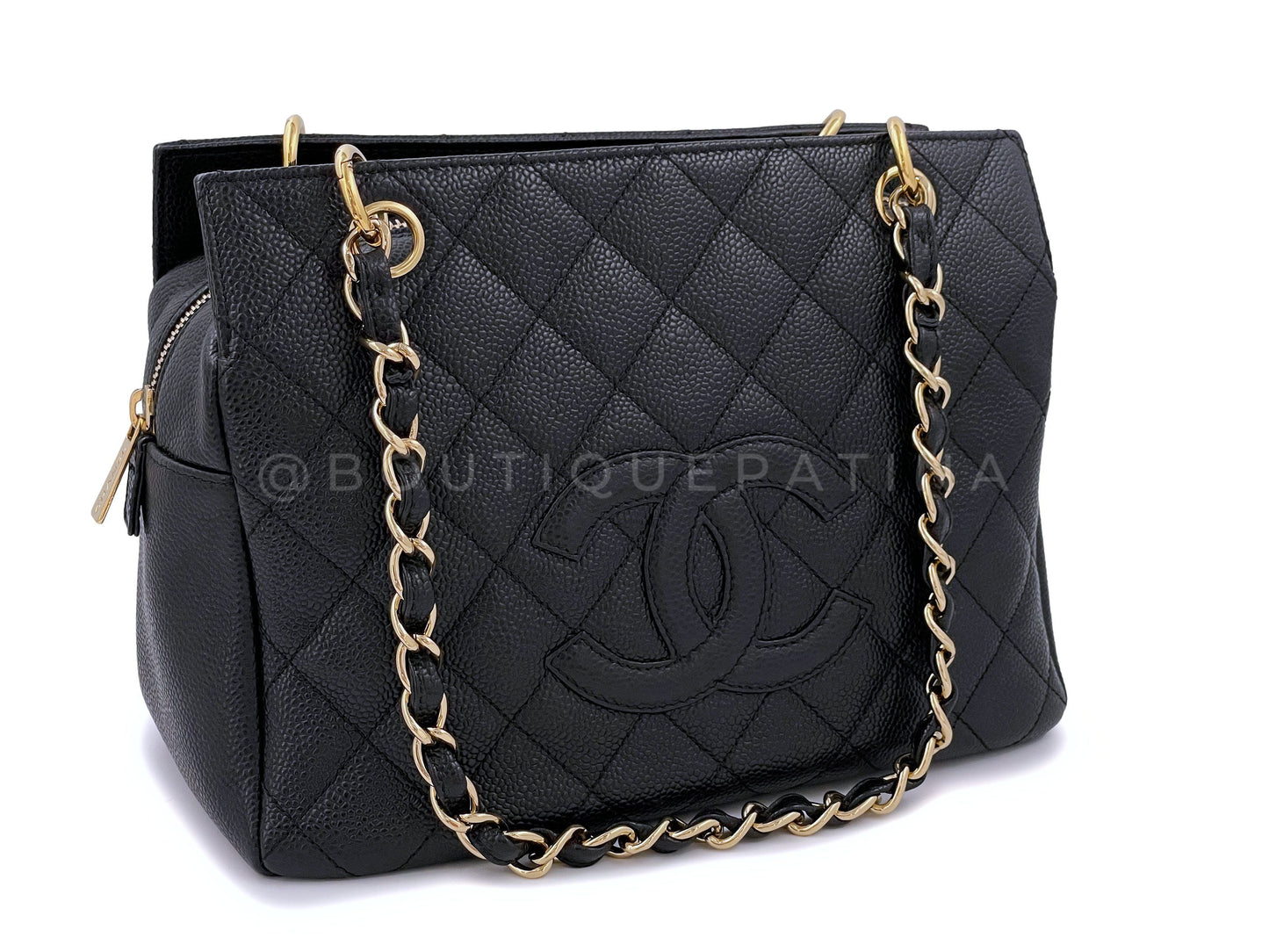 Chanel 2007 Vintage Caviar Petite Timeless Shopper Tote PTT Bag Black GHW