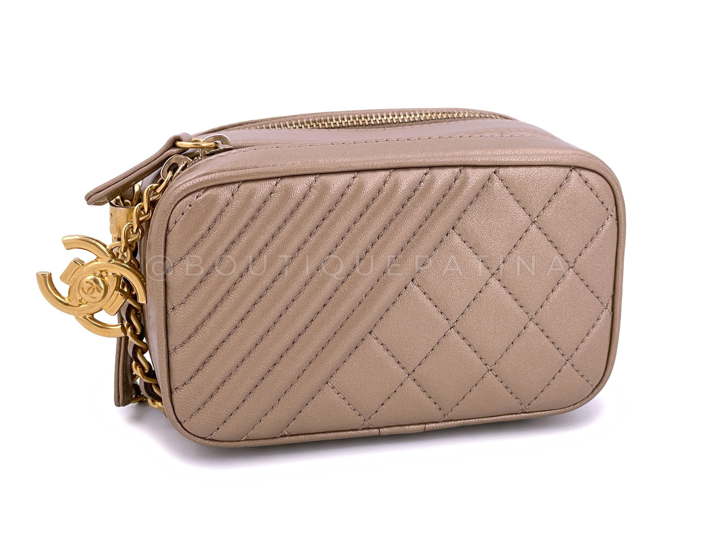 Chanel Gold Mini Organizer Camera Case Crossbody Bag GHW