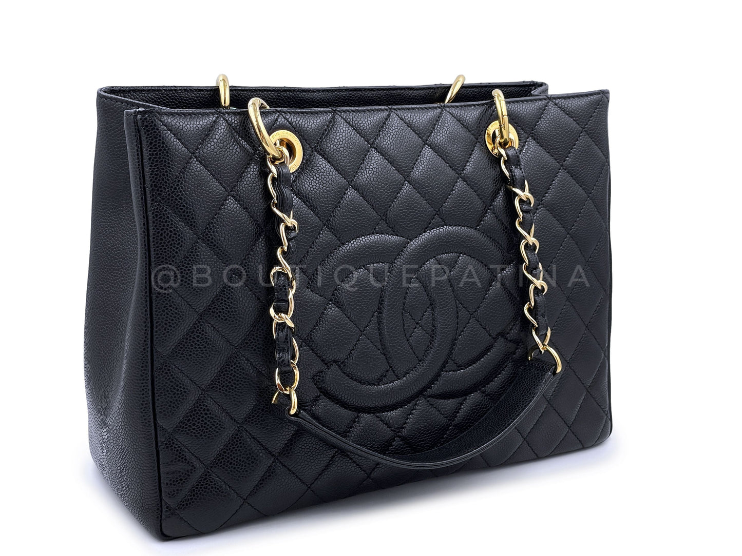 Chanel Black Caviar Grand Shopper Tote GST Bag GHW