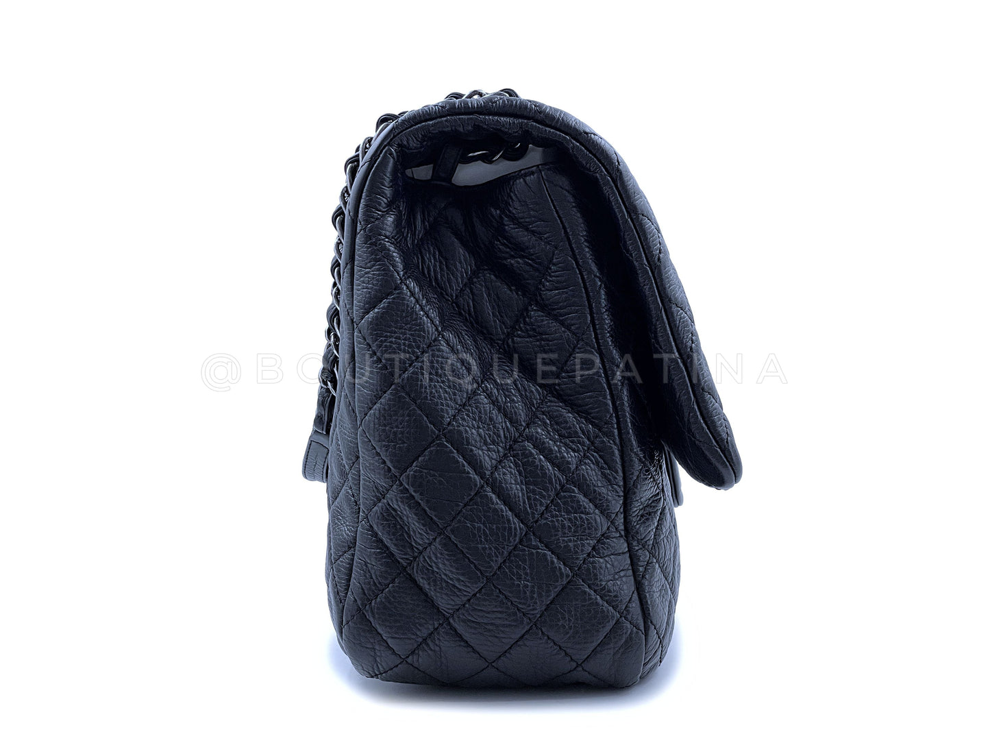 Chanel Black Calfskin Runway XXL Airlines Travel Flap Bag RHW