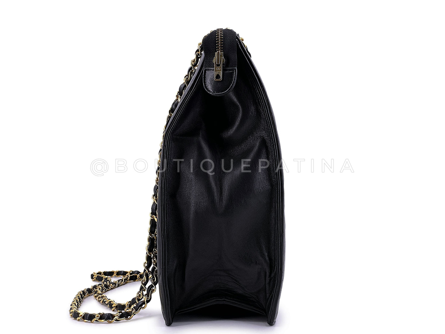 Rare Chanel Vintage Black Shopper Tote Bag Oversized CCs 24k GHW