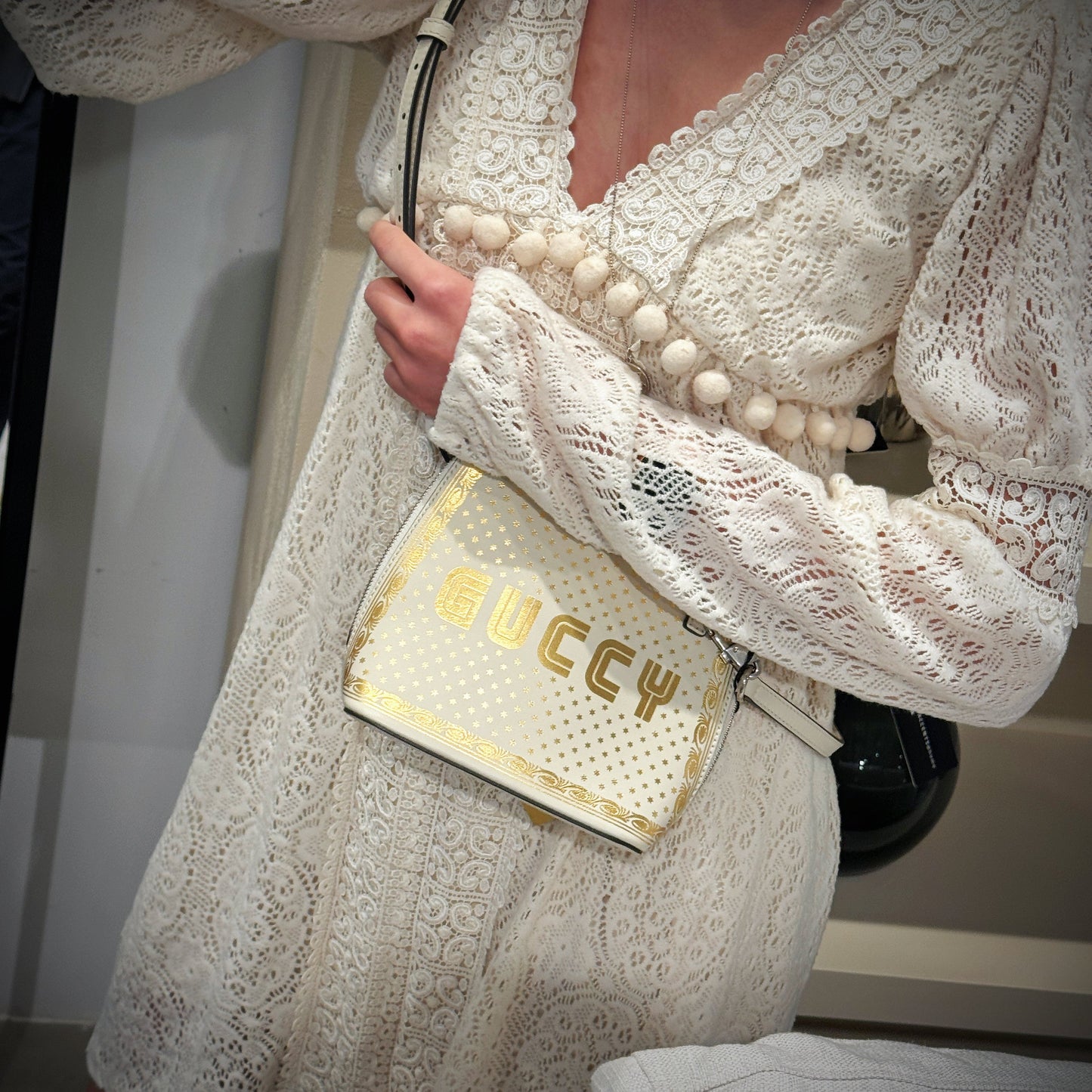 Gucci Leather Sega Guccy Stars Dome Mini Crossbody Bag TWS