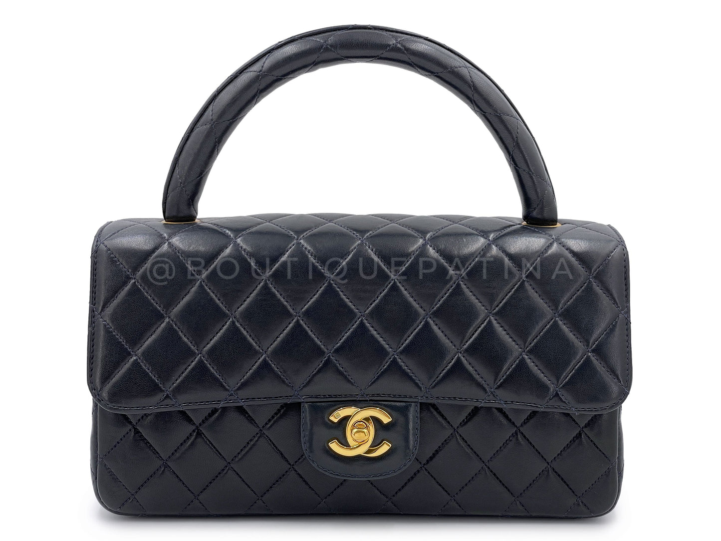 Chanel 1994 Vintage Parent Child Bag Kelly Flap Set Black 24k GHW P88