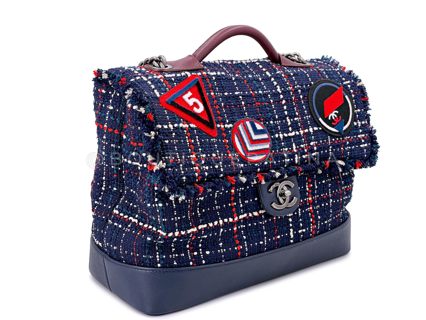 Chanel Tweed Airlines Bag 2016 Large "Pilot's Briefcase" Flap M8L