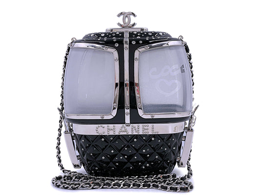 Chanel 2019 Gondola Minaudière Evening Clutch Bag Black SHW 5PN