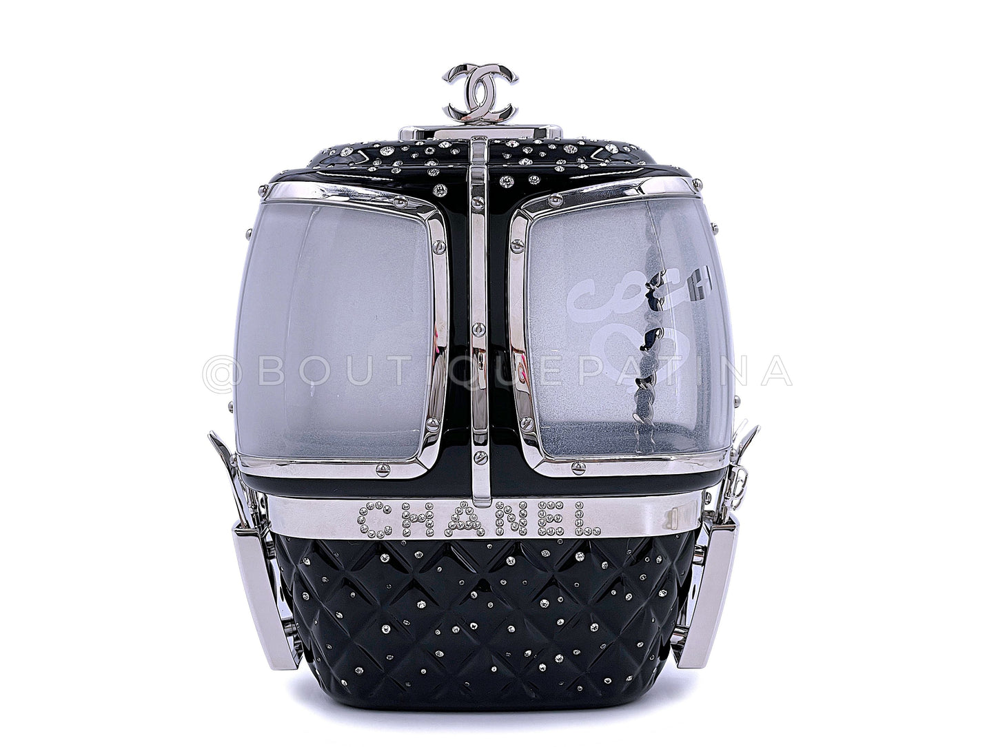 Chanel 2019 Gondola Minaudière Evening Clutch Bag Black SHW 5PN
