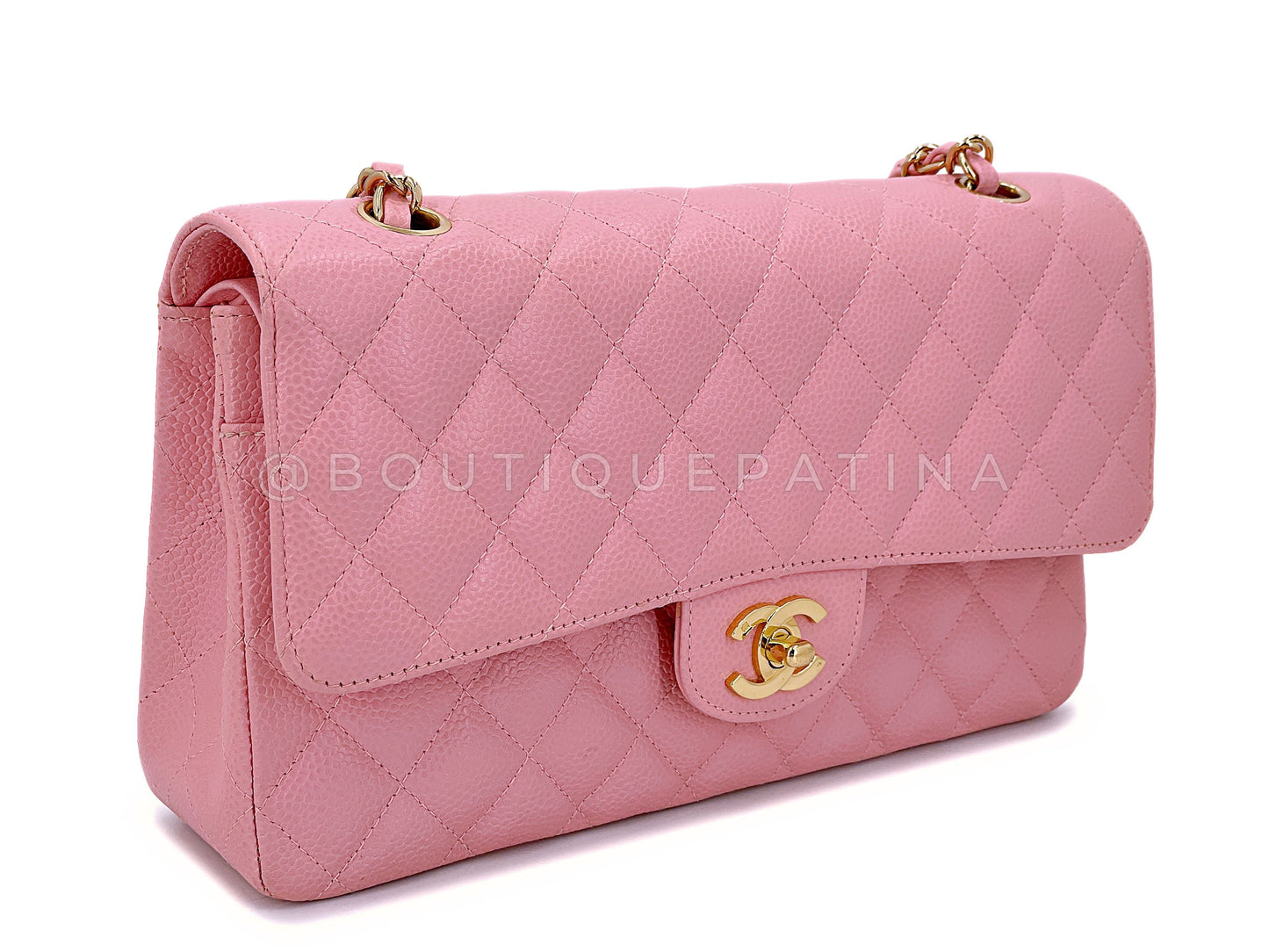 Chanel 2004 Vintage Sakura Pink Caviar Medium Classic Flap Bag 24k GHW