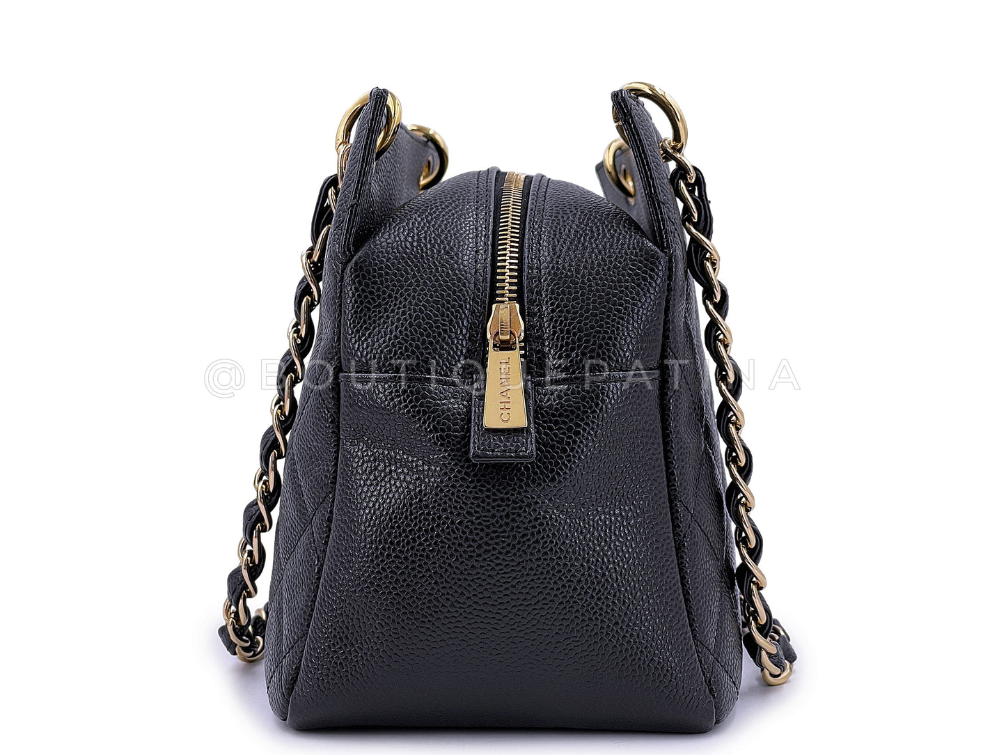 Chanel PTT Black Caviar Bag 2003 Vintage Petite Timeless Tote 24k GHW