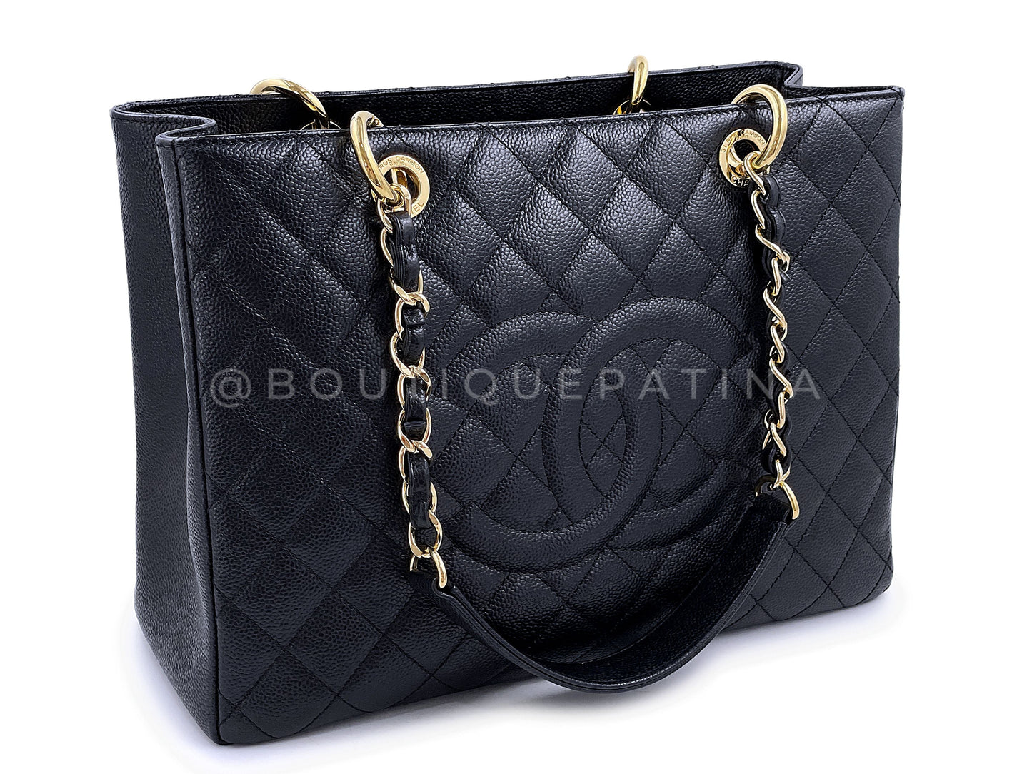 Pristine Chanel 2013 Black Caviar Grand Shopper Tote GST Bag GHW
