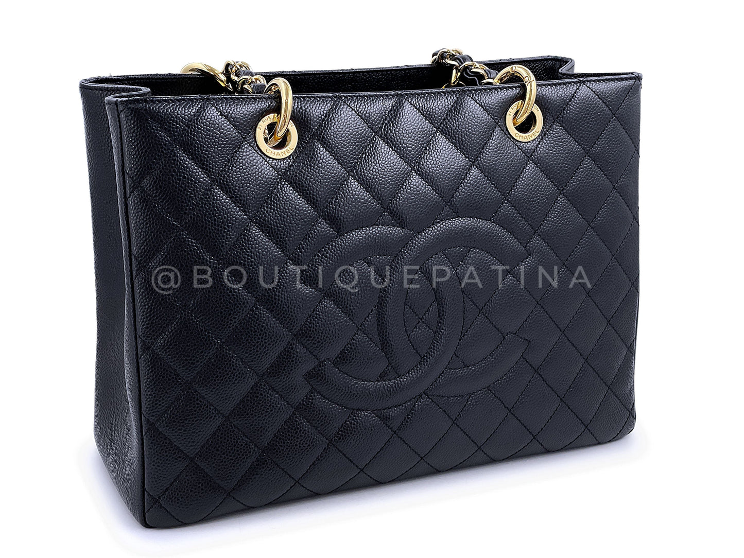 Pristine Chanel 2013 Black Caviar Grand Shopper Tote GST Bag GHW