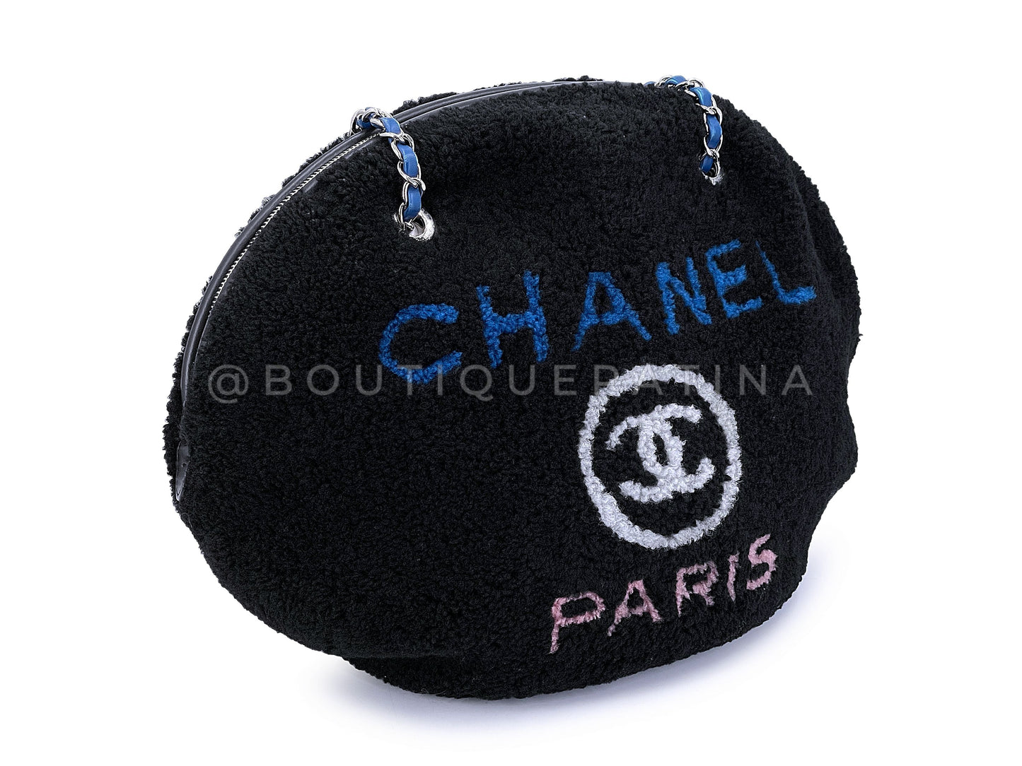 Rare Chanel Large Deauville Shearling Camera Tote Bag SHW
