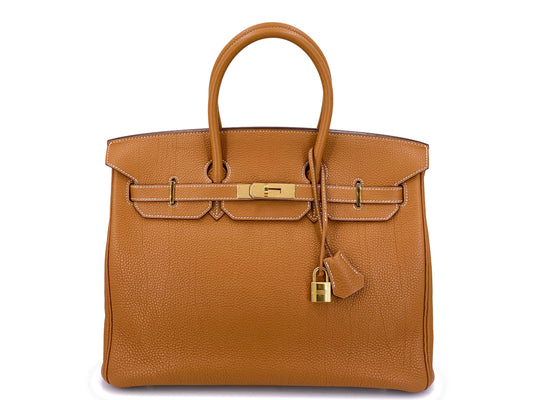 Hermes Gold Togo 35cm Birkin Tote Bag GHW V0J