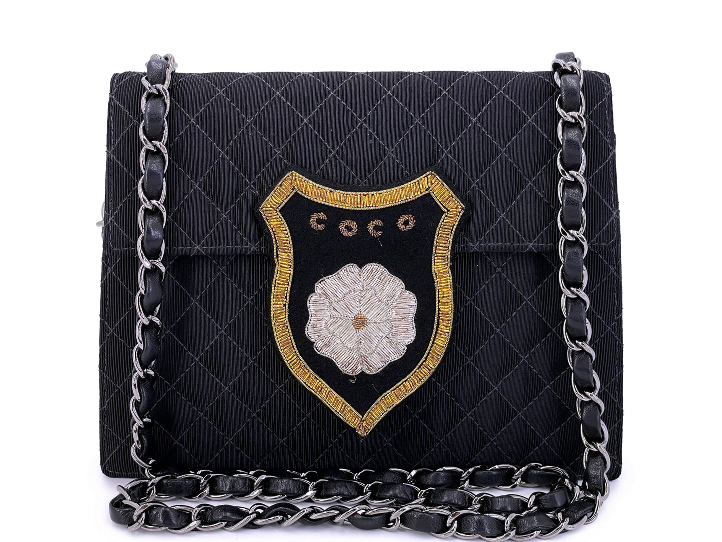 Chanel Vintage Mini Crest Bag 05C Classic Convertible Flap SHW 5WD