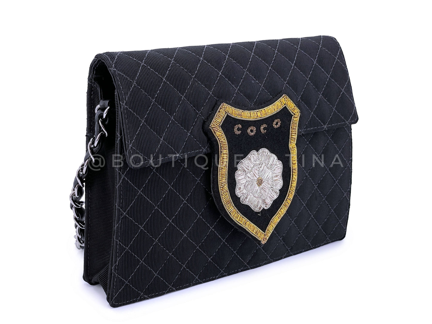 Chanel Vintage Mini Crest Bag 05C Classic Convertible Flap SHW 5WD